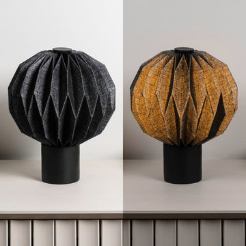 Quincy 11" Modern Minimalist Paper Pleated Orb Accent LED Table Lamp